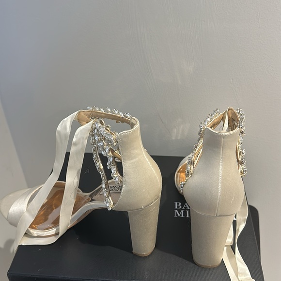 Badgley Mischka Everscter Ivory Wedding Heels Size 9 - Picture 7 of 9